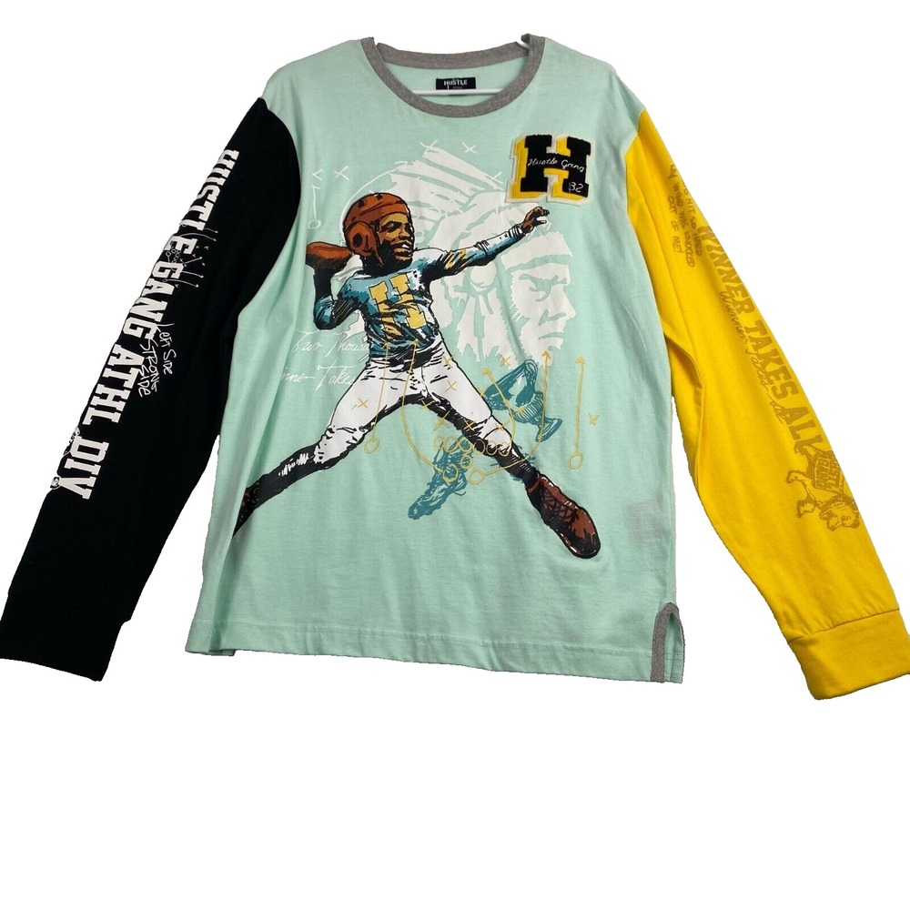 Hustle Gang ATHL SPORTING Men's‎ size L Woven Long Sleeve Shirt,Sporting,Outdoor